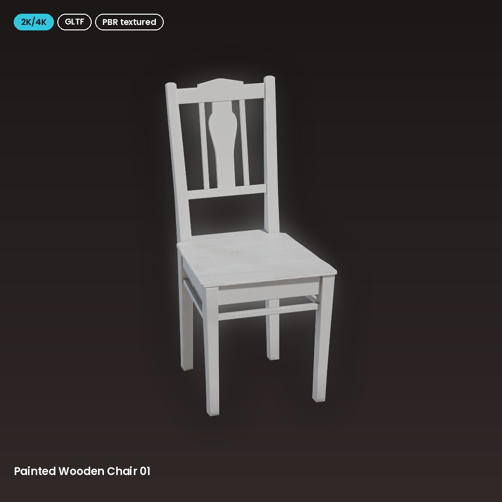 Painted Wooden Chair 01