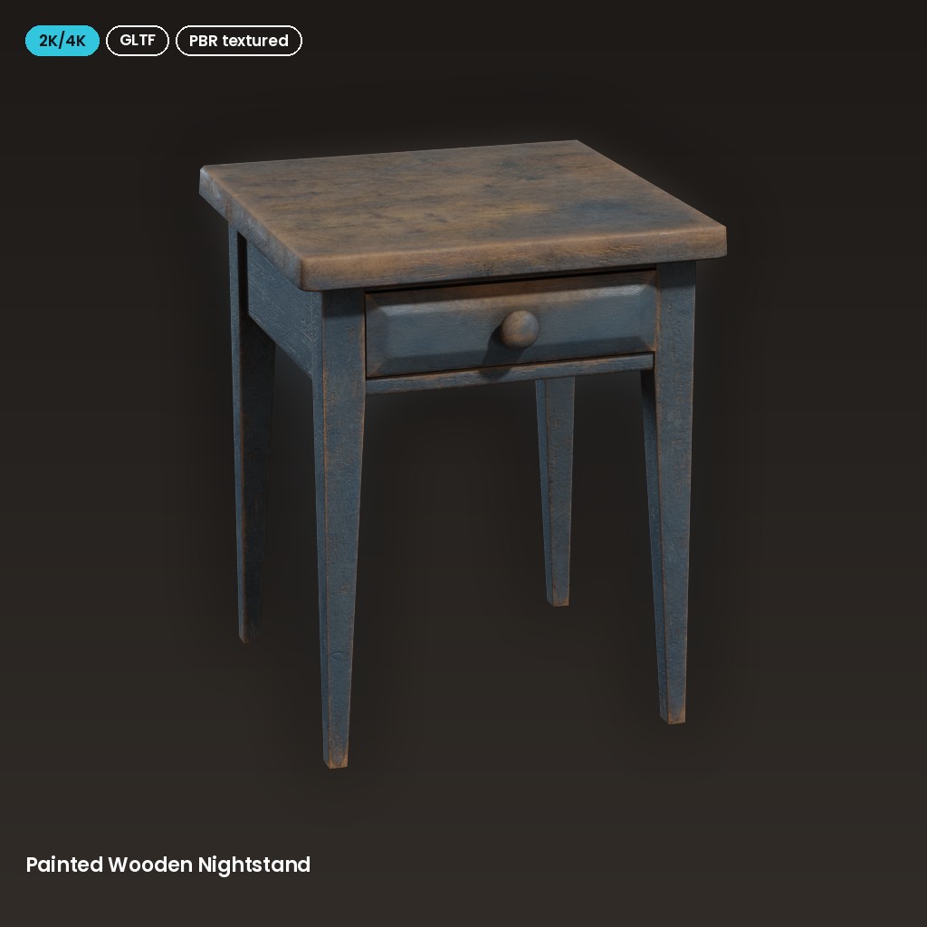 Painted Wooden Nightstand